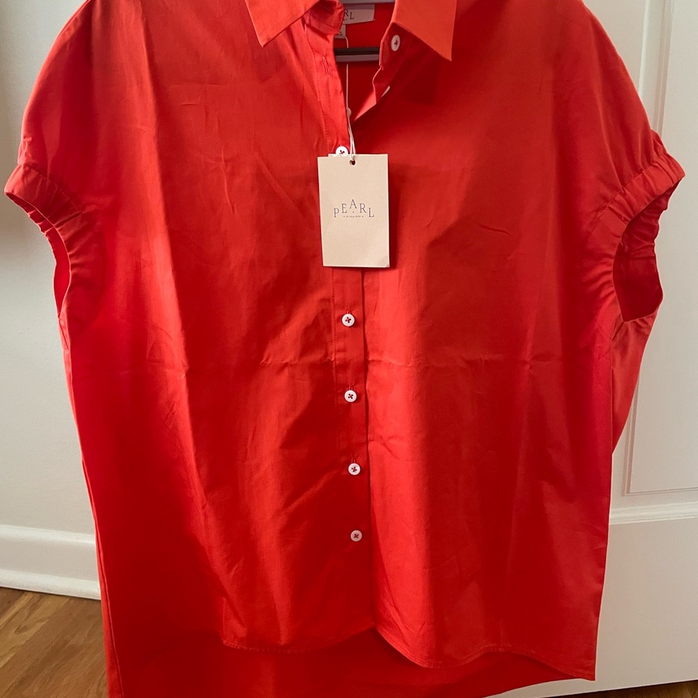 Pearl Bright Red Short Sleeve Button-Up Shirt